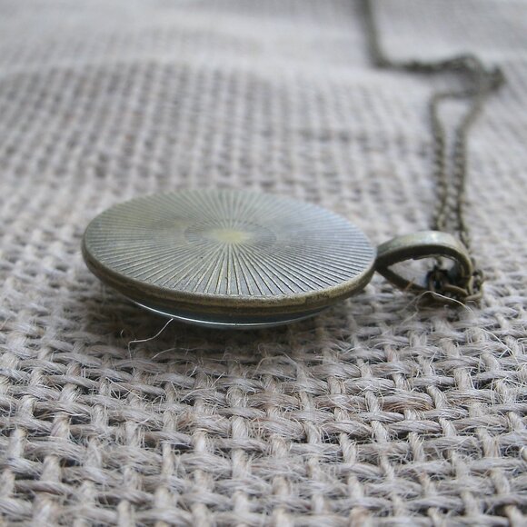 Steampunk Clock & Gears Glass Cabochon Pendant Necklace - Picture 9 of 12